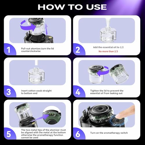 Smart Retractable Car Charger 69W USB C Fast Charge Air Freshener Starlight - color: Black