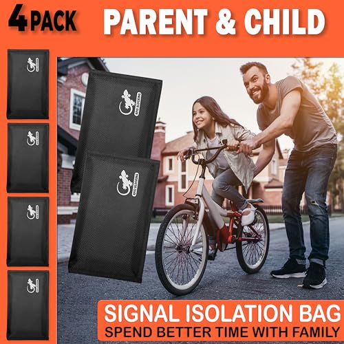 Faraday Bag Anti-Tracking GPS RFID Car Key Signal Blocker Wallet Shielding Pouch Protective Case for Cell Phone Car Key FOB, Data Privacy, Electronic Device Security (4 PACK - BLACK) - color: 4 PACK - BLACK