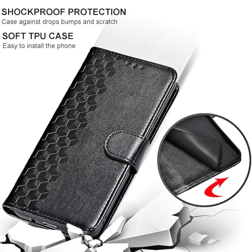 for Samsung Galaxy A14 5G Wallet case, Black-Cube | 3 Card Holders, Kickstand, Shockproof TPU Shell, PU Leather, Magnetic Closure, Protective Flip Folio Cover, Women - color: 4