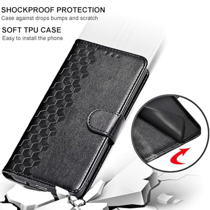for Samsung Galaxy A16 5G Wallet case, Black-Cube | 3 Card Holders, Kickstand, Shockproof TPU Shell, PU Leather, Magnetic Closure, Protective Flip Folio Cover, Women - color: 4