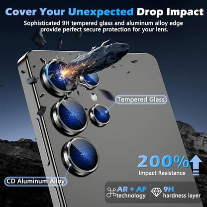 imluckies for Samsung Galaxy S25 Ultra Camera Lens Protector, AR+AF Tempered Glass & 9H Anti-Scratch Metal Individual Lens Cover, HD Clear Camera Protection for S25Ultra, Titanium Black - color: Black