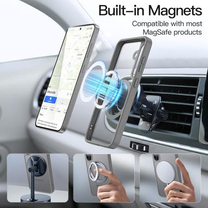 JETech Magnetic Case for Samsung Galaxy S25, Silver Shadow - color: Silver Shadow, size: Galaxy S25