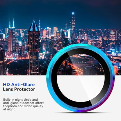 for Galaxy S24 FE Camera Lens Protector, Anti-Scratch HD Clarity 9H Tempered Glass with Aluminum Edging, Individual Lens Screen Protective Ring for Galaxy S24 FE 2024, 2 Set,Color