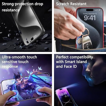2 Pack Anti Blue Light Matte Screen Protector for iPhone 16e/13/13 Pro/14 (6.1-Inch),9H Tempered Glass,Anti-Glare,Full Coverage,Anti-Fingerprint,Auto Dust Removal,Bubble-Free