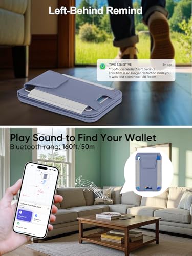 for MagSafe Wallet Works with Apple Find My, Strongest Magnetic Wallet - color: Lavender