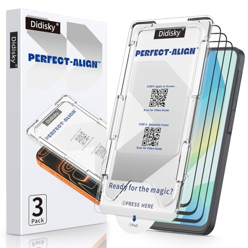 Didisky [Dust-Free Installation For Samsung Galaxy A16 4G,5G Screen Protector, 3 Pack, Auto-Alignment Box For Zero Bubbles, [Seamless Black Edge] Full Coverage Tempered Glass, Case Friendly