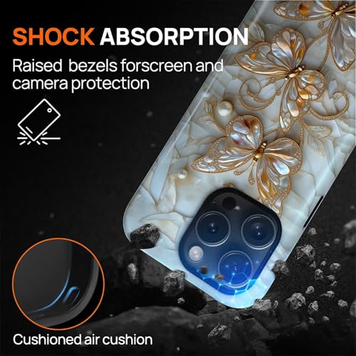 Magnetic for iPhone 14 Pro Max Case,[Compatible with Magsafe] Dual Layer Protective Heavy Duty Shockproof Rugged Drop Protection Bumper Hybrid Case - Stained Glass Butterflies - color: Stained Glass Butterflies, size: iPhone 14 Pro Max
