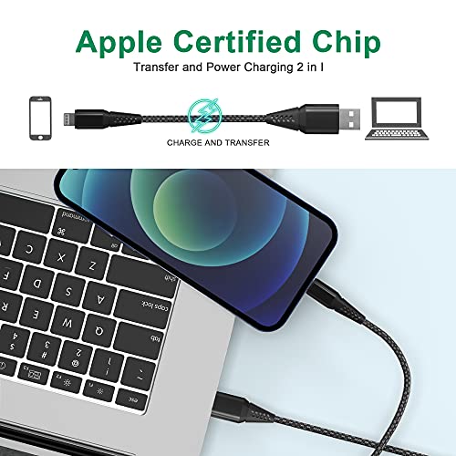 20FT iPhone Charger Cord, MFi Certified Lightning Cable, 2.4A Fast Charge - color: 20FT USB to Lightning Cable (Black)