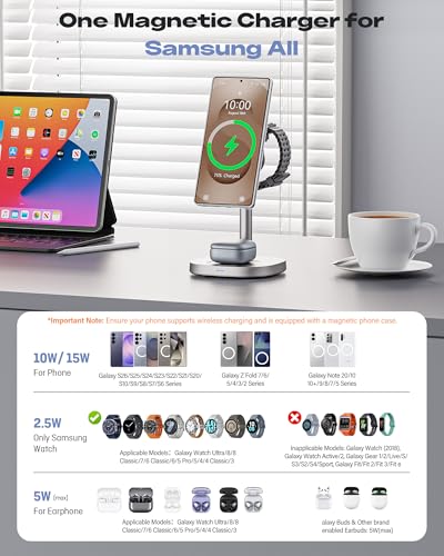 Qi2 15W Wireless Charging Station with TEC Cooling for Samsung Z Fold 8 - color: Titanium Gold
