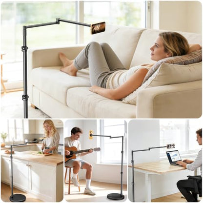 elitehood Magnetic Floor Phone Stand for Bed, Magsafe Overhead Phone Holder - size: 4" - 7" Magnetic Phone Holder