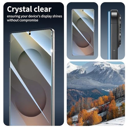 Screen Protector & Camera Lens Protector for Samsung Galaxy S25 Ultra, HD Tempered Glass, High Light Transmittance, 9H 2.5D Edge Anti-Scratch Shatterproof Case-Friendly, 3 Pack Each - color: S25 Ultra Clear