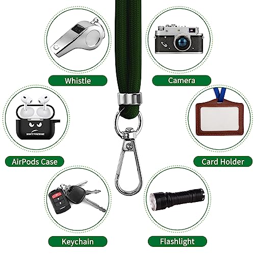 CACOE Phone Lanyard 2 Pack-1× Adjustable Neck Strap,1× Wrist Strap,2× Pads,Universal Crossbody Cell Phone Lanyards,Multifuctional Phone Lanyards Compatible with Most Smartphones(Dark Green) - color: Dark Green, size: 30"（Neck Strap×1）+8"（Wrist Strap×1）
