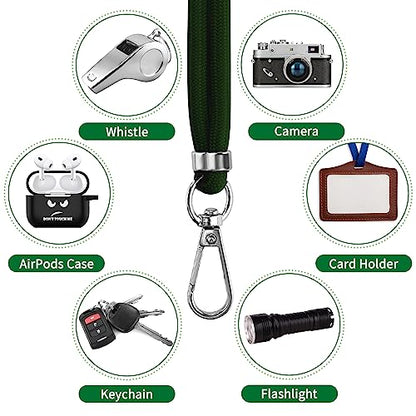 CACOE Phone Lanyard 2 Pack-1× Adjustable Neck Strap,1× Wrist Strap,2× Pads,Universal Crossbody Cell Phone Lanyards,Multifuctional Phone Lanyards Compatible with Most Smartphones(Dark Green) - color: Dark Green, size: 30"（Neck Strap×1）+8"（Wrist Strap×1）