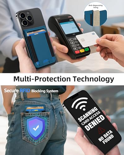 for MagSafe Wallet with Money Clip, Adjustable Stand & 8 Card Holder | ID Window, Stronger Magnetic Wallet for iPhone 17/16/15/14/13/12 Series, RFID Blocking, for iPhone Wallet, Blue - color: Blue