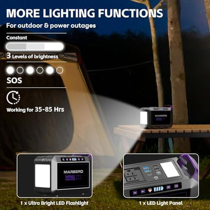 MARBERO 172Wh Solar Generator with Panels Included Solar Panel Kit 40W - color: Purple Black
