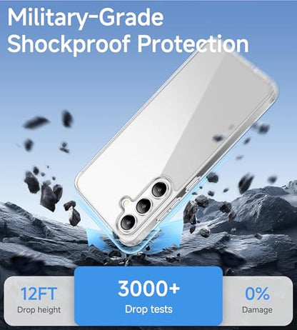 USLAI Case for Samsung Galaxy S24 FE, Anti-Yellowing, Crystal Clear Back, Shockproof & Military‑Grade Drop Protection - Transparent - color: Clear, size: Galaxy S24 FE