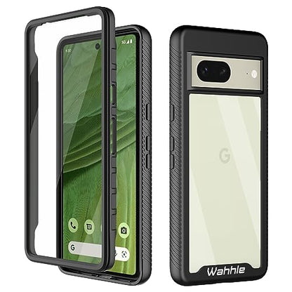 Compatible with Google Pixel 7 Case, Built in Screen Protector Full Body Shockproof Slim Fit Bumper Protective Phone Cover Men Women-Black/Clear - size: Google Pixel 7