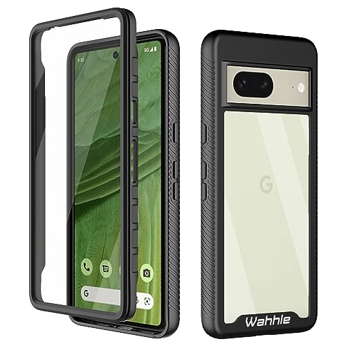 Compatible with Google Pixel 7 Case, Built in Screen Protector Full Body Shockproof Slim Fit Bumper Protective Phone Cover Men Women-Black/Clear - size: Google Pixel 7