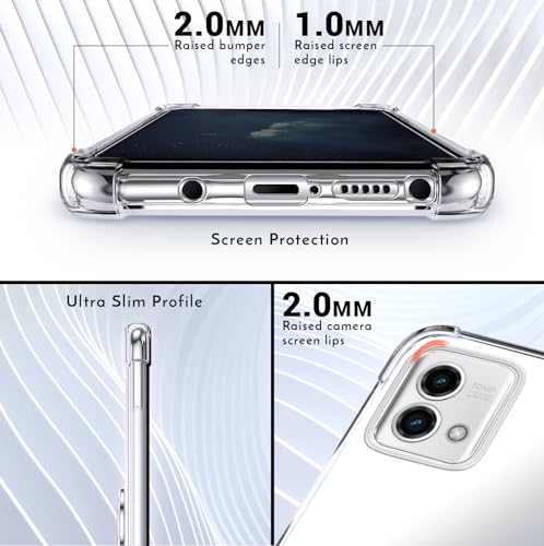 Shields Up for Moto G Stylus 5G 2023 Case with Card Holder, Clear | Minimalist Wallet Case, 3 Card Slots, 360° Rotation Ring Stand/Kickstand, Drop Protection Protective Cover - size: Moto G Stylus 5G 2023