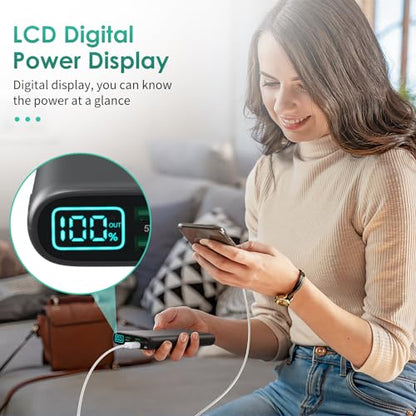 Portable Charger 38800mAh Power Bank with 5 Outputs & 2 Inputs,PD USB C In&Out Fast Phone Charging External Battery Pack Backup,Travel Essential Outdoor for iPhone 18/17/16,Android Samsung Galaxy etc - color: Black