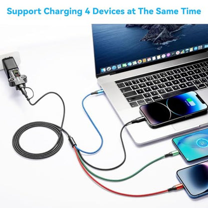 Multi Charging Cable 4 in 1 USB C Multiple Fast Charger Cable 4ft - color: Black2