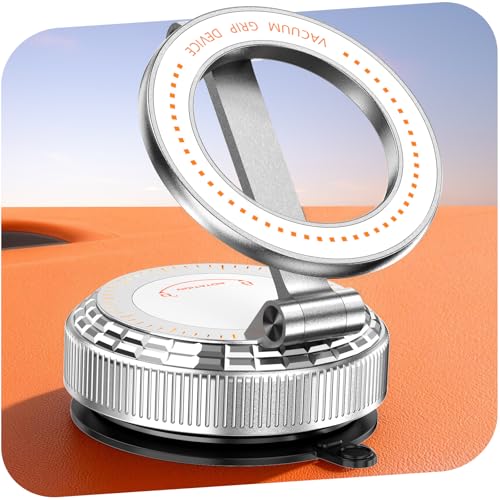 Car Phone Holder for Magsafe, [105+LBS Suction & 3800gf Magnetic] - color: Silver