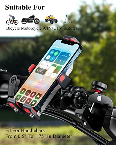 BRCOVAN Anti-Theft Metal Motorcycle Phone Mount with Vibration Dampener