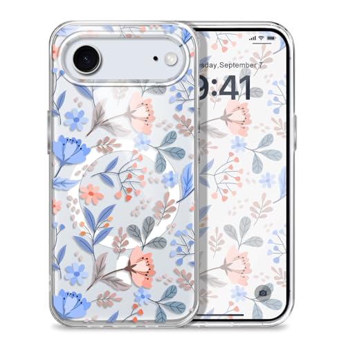 for iPhone 17 Air Case, Ultra Thin Magnetic Hard Clear Compatible with MagSafe for iPhone 17 Air Phone Cover 6.5 inch, Flower Branch - color: Flower Branch, size: for iPhone 17 Air