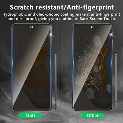 3 Pack Privacy Screen Protector Designed for Motorola Moto G Stylus 5G 2024,Full Coverage Anti-Spy Tempered Glass Film,9H Hardness,Anti-Fingerprint,Bubble Free,Easy to Install - size: Moto G Stylus 5G 2024 FK3