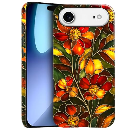 Compatible with iPhone 17 Air,Anti-Scratch Glossy Case Cover,Stained Glass Flower 03 - color: Stained Glass Flower 03, size: IPhone 17 Air