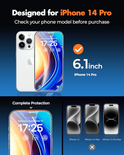 UNBREAKcable 2-Pack Screen Protector for iPhone 14 Pro Tempered Glass - size: iPhone 14 Pro