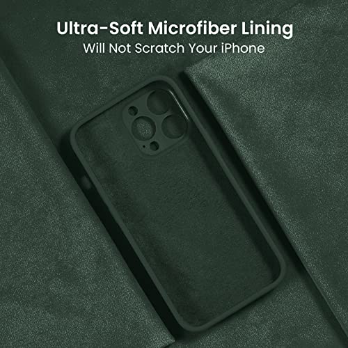 FireNova Designed for iPhone 14 Pro Case, Silicone Upgraded [Camera Protection] Phone Case with [2 Screen Protectors], Soft Anti-Scratch Microfiber Lining Inside, 6.1 inch, Alpine Green | Silicone Upgraded [Camera Protection] Phone Case, with Soft Anti-Sc