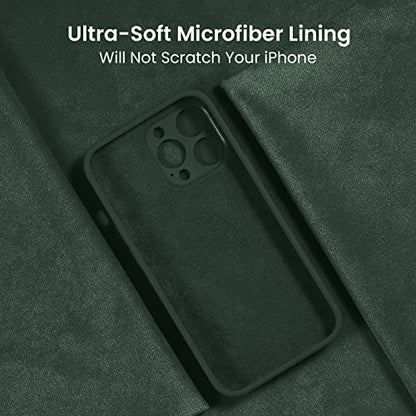 FireNova Designed for iPhone 14 Pro Case, Silicone Upgraded [Camera Protection] Phone Case with [2 Screen Protectors], Soft Anti-Scratch Microfiber Lining Inside, 6.1 inch, Alpine Green | Silicone Upgraded [Camera Protection] Phone Case, with Soft Anti-Sc