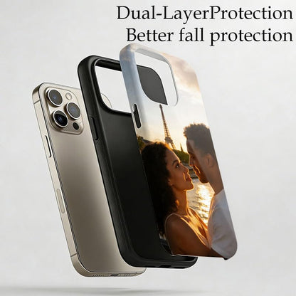 Custom Photo Phone Case Compatible with iPhone 11 Pro Max, Personalized Picture, Dual-Layer Hard Shell, Anti-Slip Drop Protection White