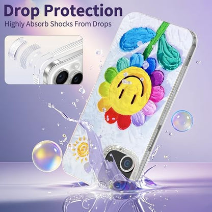 Compatible with iPhone 11 Case,with [Soft Slim][Camera Protection] Cute Rainbow Flower Aesthetic Phone Cover Anti-Yellowing Shockproof Protective Cover for Women Girl-White - color: White, size: iPhone 11
