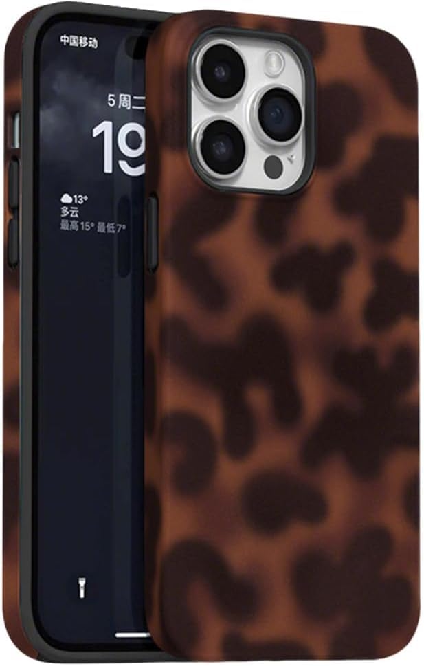 for iPhone 13 Pro Max Case with Tortoise Leopard Print Trendy Animal Pattern Dual-Layer Shockproof Drop Protection Tough Phone Cover - size: iPhone 13 Pro Max