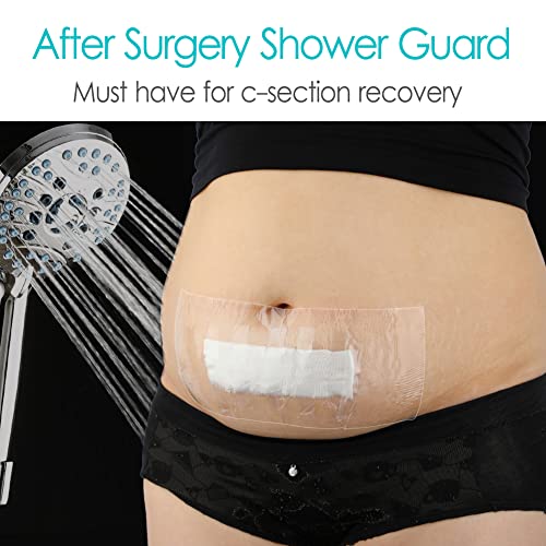 50 Pcs Waterproof Shower Protector Bandage 6"x10" for Post Knee Replacement Hip Surgery Long Surgical Incision Larger Wounds Cover C-Section Transparent Film Clear Adhesive Dressing Bath Patch - size: 6x10 Inch (Pack of 50)