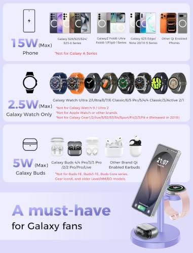 Aeinidi Super Fast Strong Magnetic Wireless Charger for Samsung - color: Purple, size: 15W
