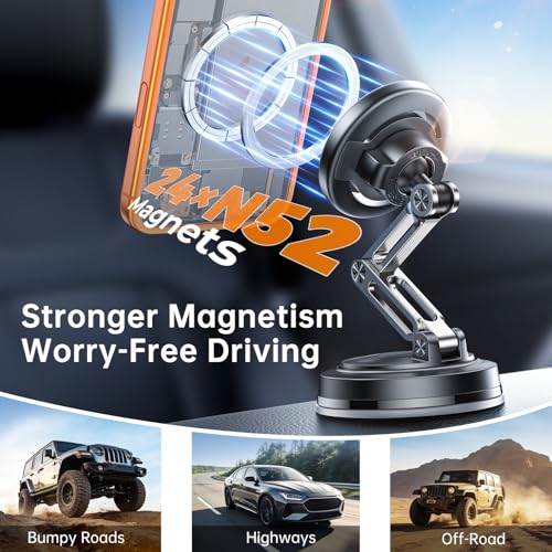 SYNCWIRE for MagSafe Car Mount Vacuum Magnetic Phone Holder