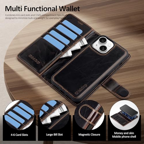 Shieldtop Compatible with MagSafe iPhone 13 Wallet Case,(Coffee) - color: A-Coffee, size: iPhone 13 - 6.1"