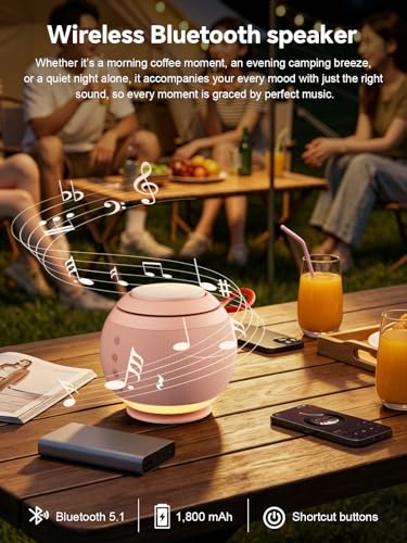 Bluetooth Speaker with Wireless Charging Stand, Pink - color: Pink