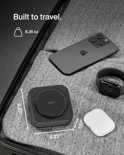 Belkin Qi2 15W Magnetic Wireless Travel Pad, 2 in 1 Foldable Charger - style: 2 in 1
