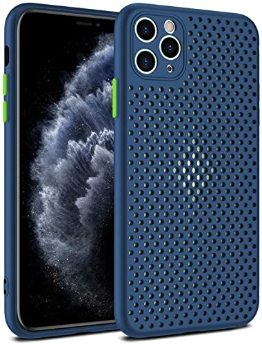 Heat Dissipation Phone Case, New Breathable Hollow Cellular Hole Heat Dissipation Case Full Back Camera Lens Protection Ultra Slim TPU Case Cover (Blue, Compatible with iPhone 11) - color: Blue, size: iPhone 11