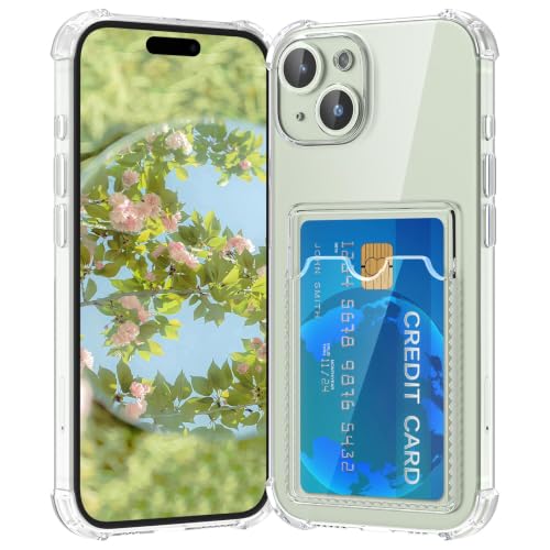 Compatible with iPhone 15 Plus Case with Card Holder, Wallet Case Clear Slim Soft Protective Cover Shockproof Anti-Scratch Phone Card Case for iPhone 15 Plus - size: iPhone 15 Plus