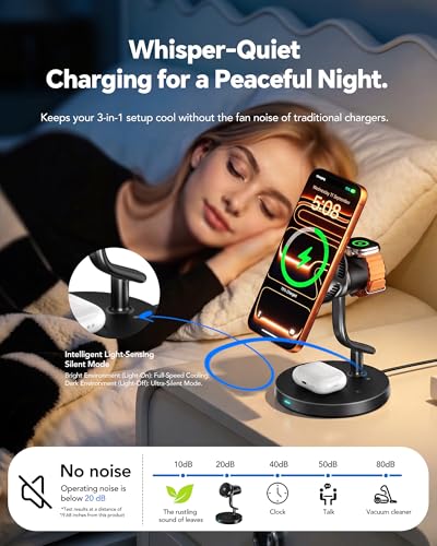 4 in 1 Wireless Charging Station,Qi2.2 Mag-Safe Charger with Cooling Fan