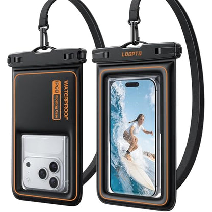 Floating Waterproof Phone Pouch 2 Pack, IP68 Waterproof Phone Case Dry Bag Kayak/Beach/Cruise Travel Essentials, Water Proof Pouch for iPhone 17 16 15 Pro Max, Samsung S25 -7 inch and smaller phones