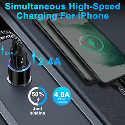 Car Charger Adapter, 5Pack 4.8A Dual Port Fast Charge Car Phone Charger