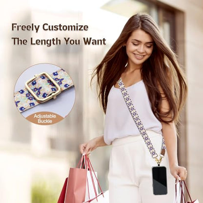 TiMOVO Phone Lanyard Crossbody Wrist Strap, Adjustable Anti-Theft Strap for Smartphone Case - color: Bohemian Motif