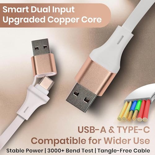 120W Fast Multi Charging Cable, 6 in 1 Retractable Charger (White Golden) - color: White Golden