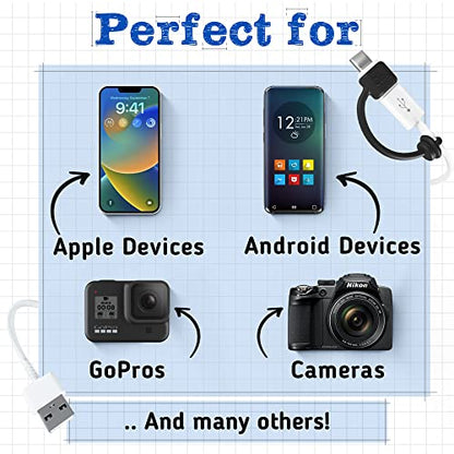 Cozy Charging Cable Keeper Adapter Tether Holder Compatible with Apple Pencil USB-C Micro USB, Keychain, Car, Travel, Black, 5-Pack - color: Black